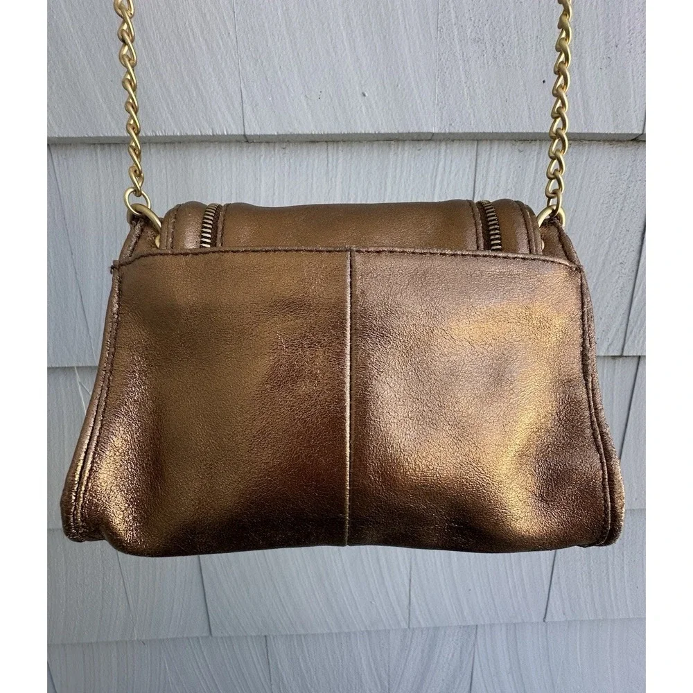 Hobo International‎ Metallic Bronze Leather Crossbody Bag Small